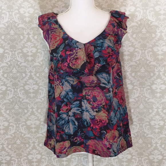 Anthropologie Tops - Moulinette Soeurs 100% Silk Blouse w/ruffle neck